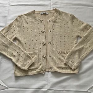 Zara Beige Women's Cardigan with Button Details size medium vguc